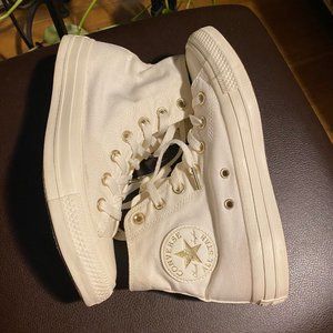 Ivory/Gold Converse Chuck Taylor All Star Sneakers